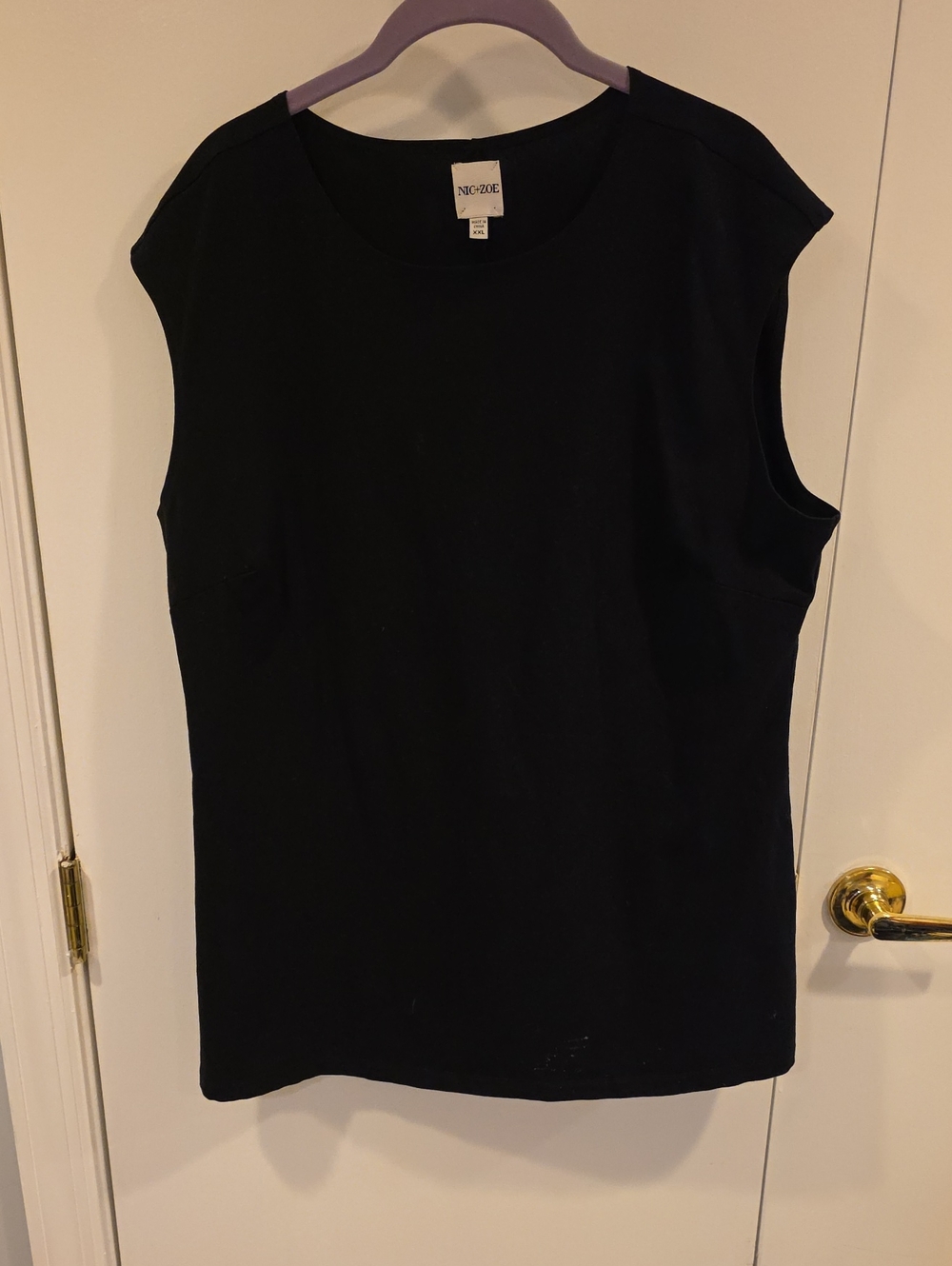 NIC+ZOE Black Sleeveless Cotton Tank Top XXL